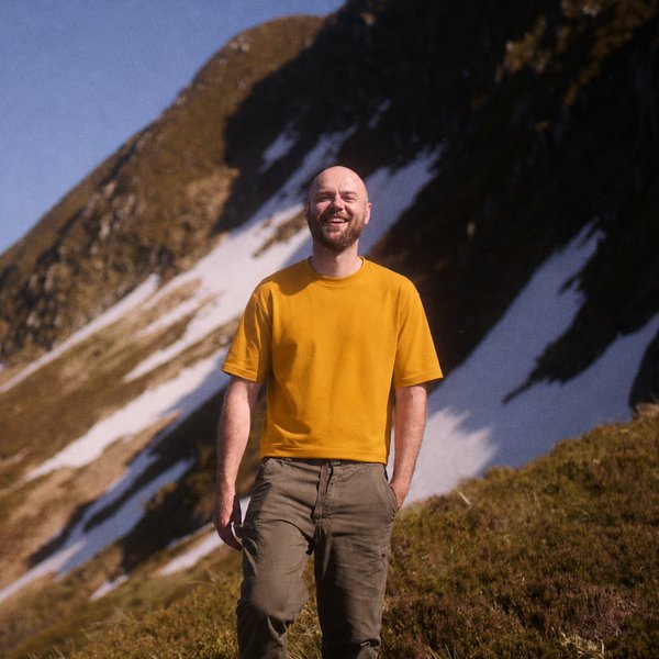 Olivier Passebecq walking in the mountains